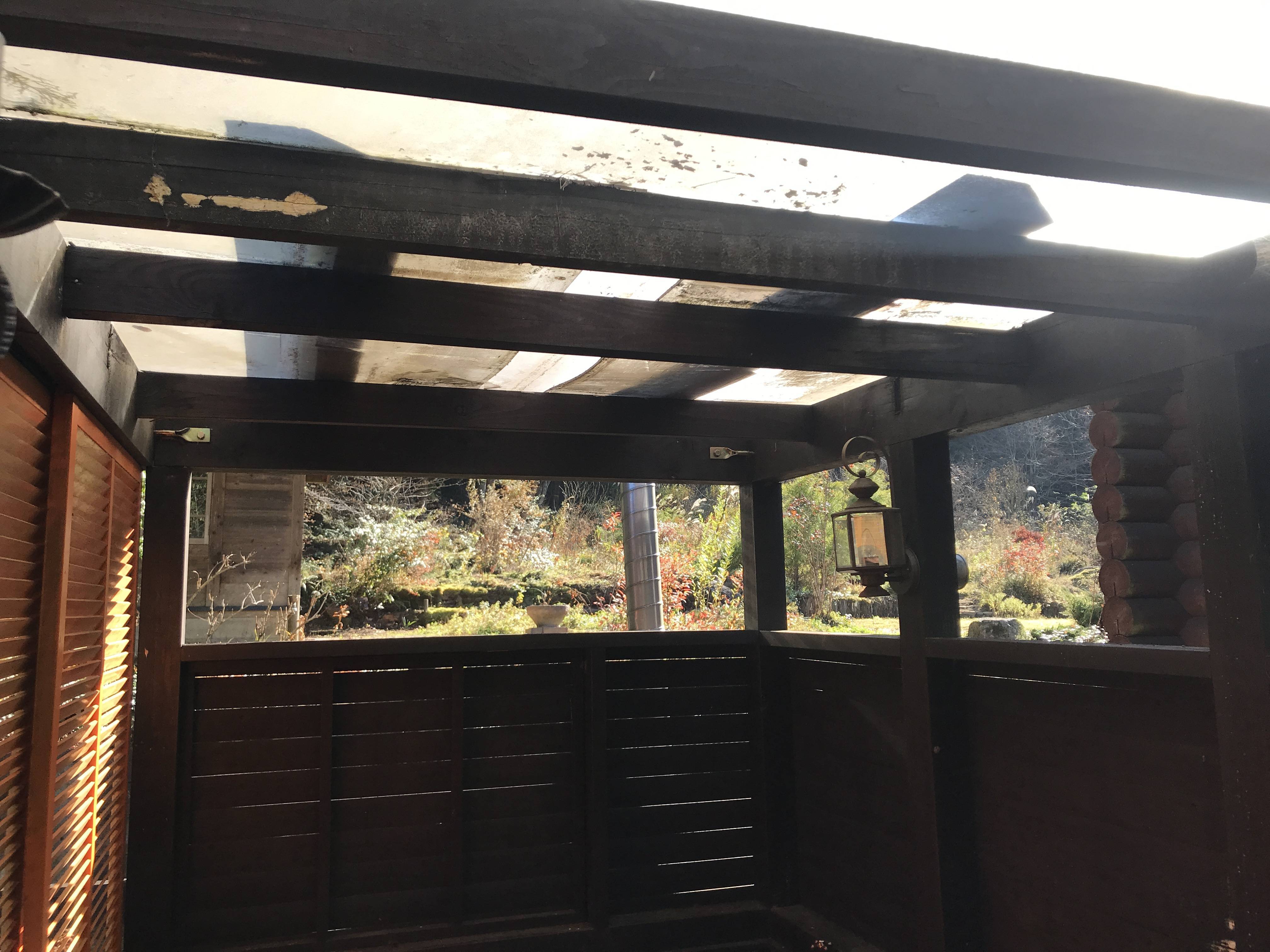 露天風呂ポリカ屋根修理 トータスエステートのブログ 写真1