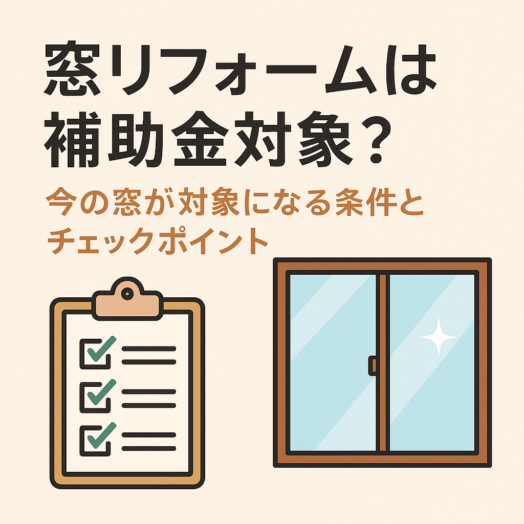 【2025年版 補助金】今の窓が補助金対象になる条件とチェックポイント トータスエステートのブログ 写真1