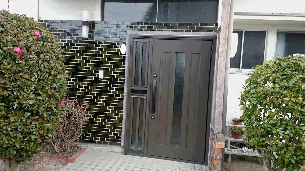 トータスエステートの広島市安佐北区（可部地区）玄関ドア取替工事の施工後の写真2
