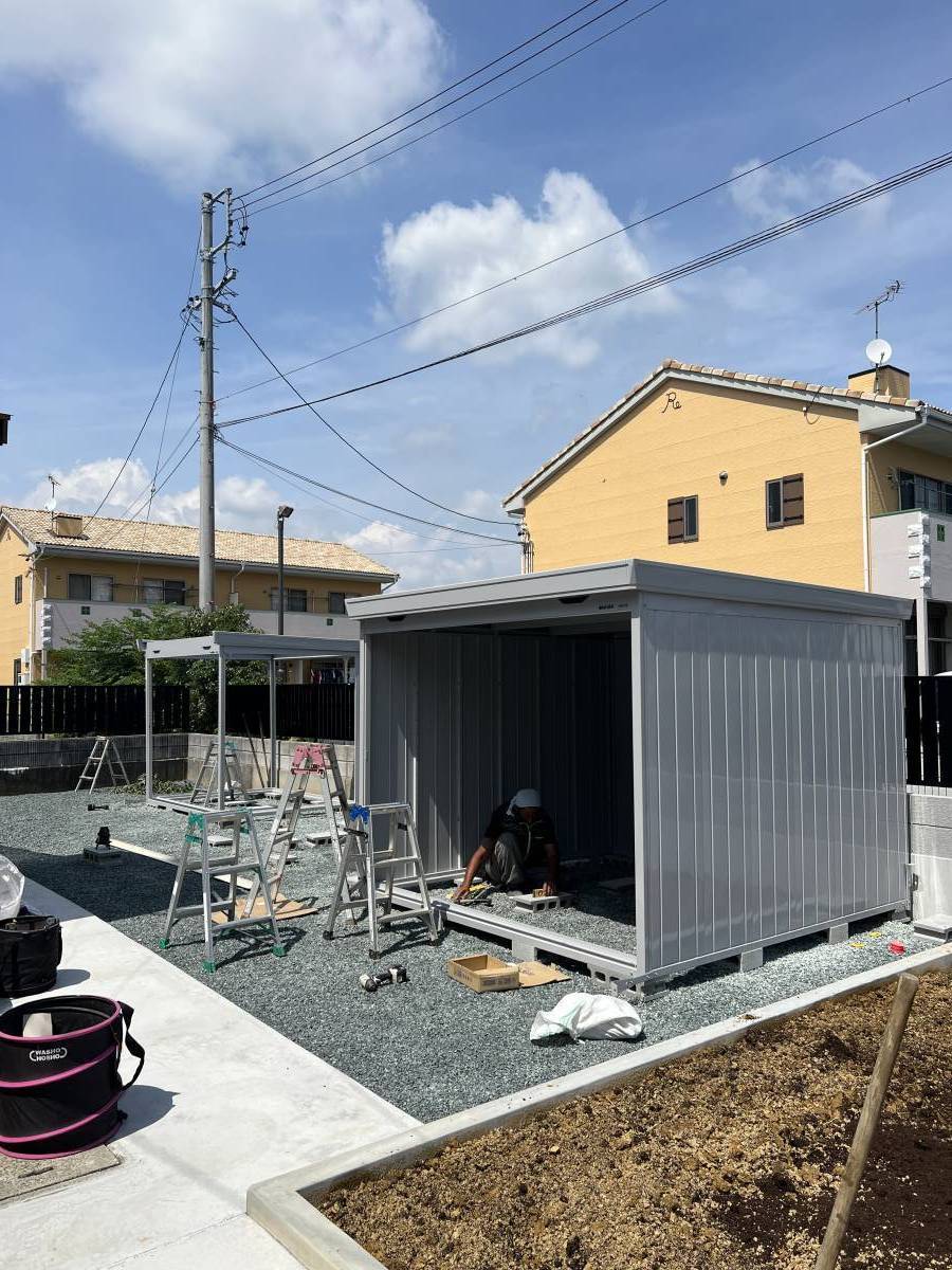 中嶋トーヨー住器の【エクステリア施工】イナバ物置　取付施工の施工前の写真3