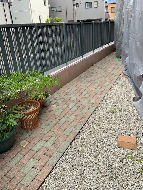 中嶋トーヨー住器の【エクステリア施工】四国化成　フェンス／門扉　設置工事の施工前の写真2