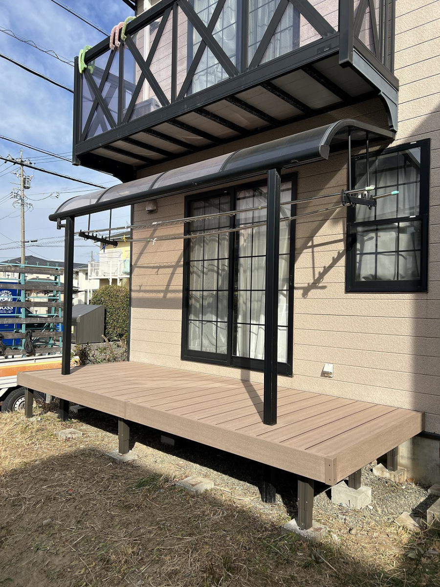 中嶋トーヨー住器の【エクステリア施工】樹ら楽ステージ　デッキ　取付施工の施工後の写真2