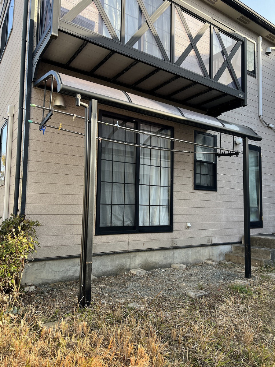 中嶋トーヨー住器の【エクステリア施工】樹ら楽ステージ　デッキ　取付施工の施工前の写真1