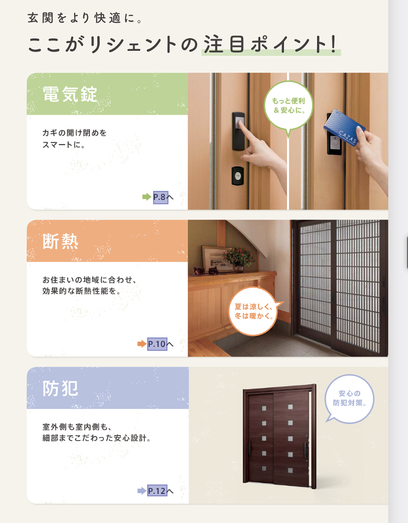 石田トーヨー住器のリピート施工！古くなった玄関引戸のリフォームリシェントP22型の施工事例詳細写真2