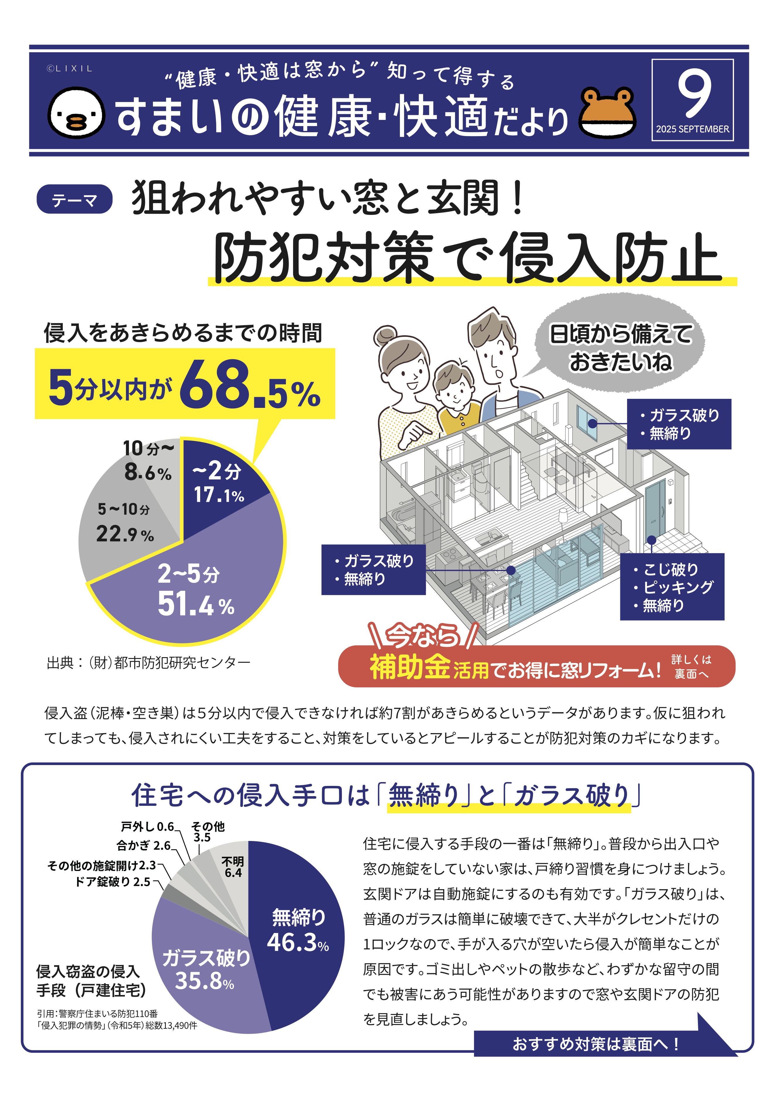狙われやすい窓と玄関！防犯対策で侵入防止 石田トーヨー住器のブログ 写真1
