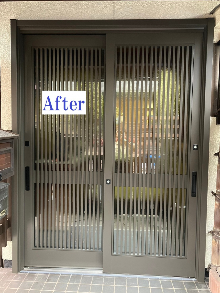 FGネクストの玄関引戸交換と内窓設置（福山市）の施工後の写真1