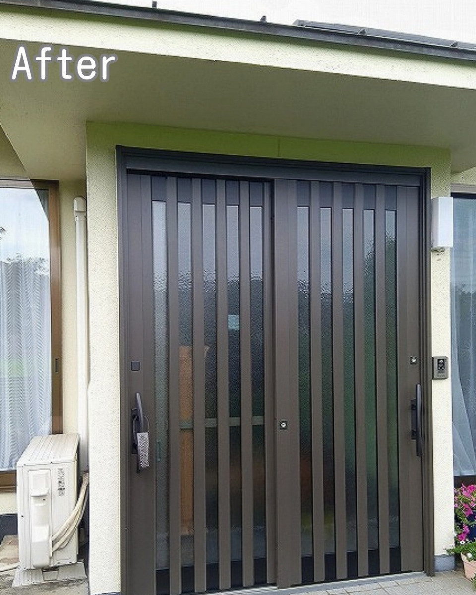 FGネクストの玄関引戸が重くて開けづらい…福山で快適な玄関へ生まれ変わった施工事例の施工後の写真1
