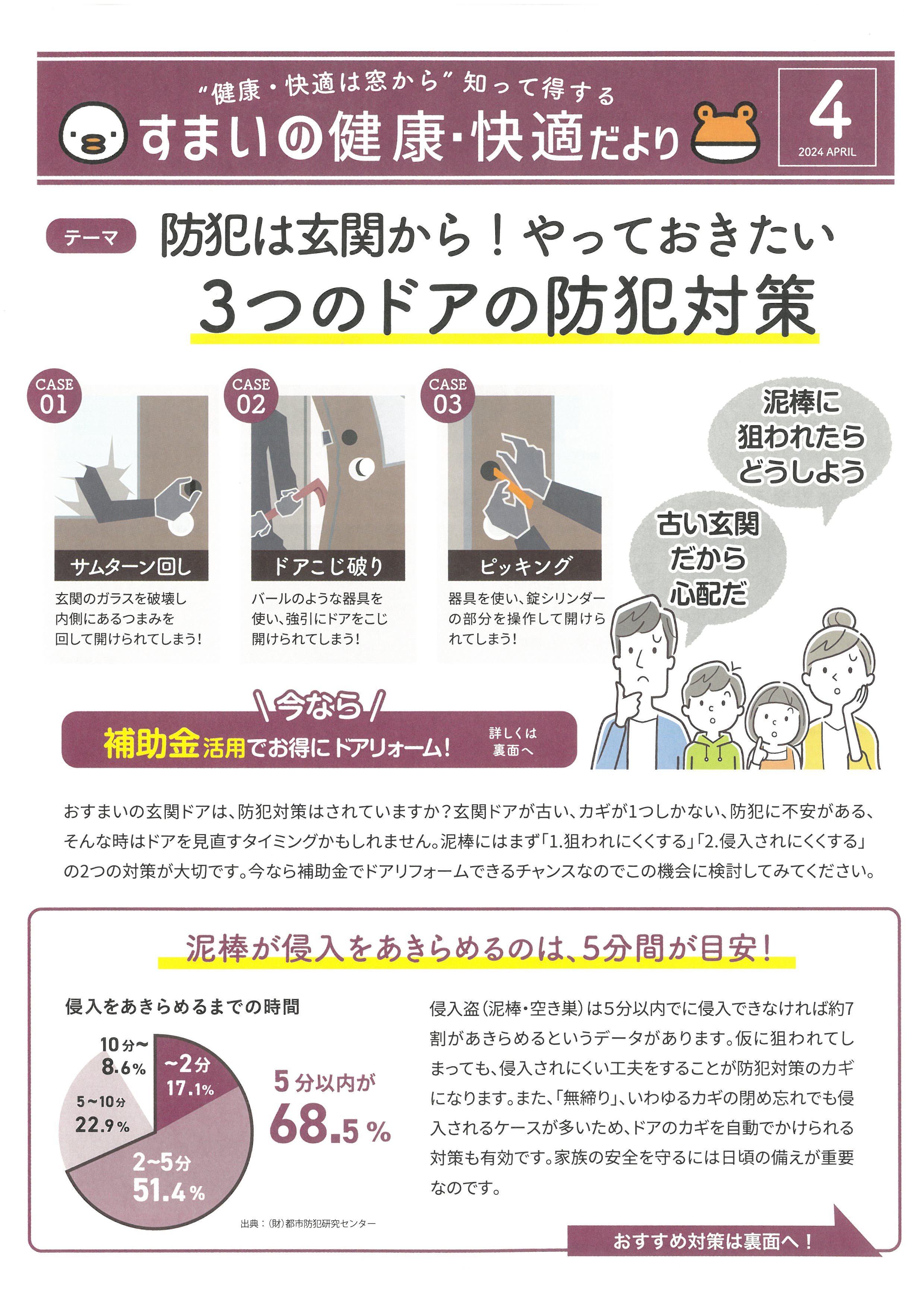 住まいの健康・快適だより【4月】 マサキトーヨー住器のブログ 写真1