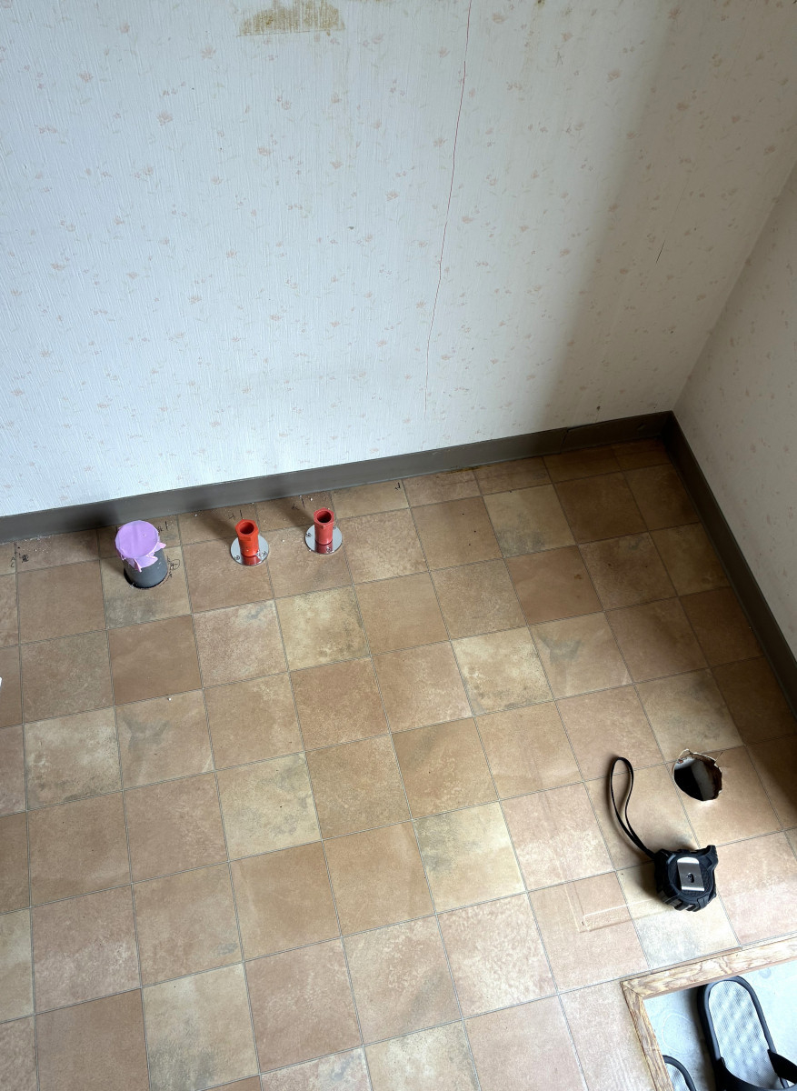 海南トーヨー住器の洗面化粧台の交換ならLIXILクレヴィがおすすめ💡の施工前の写真2