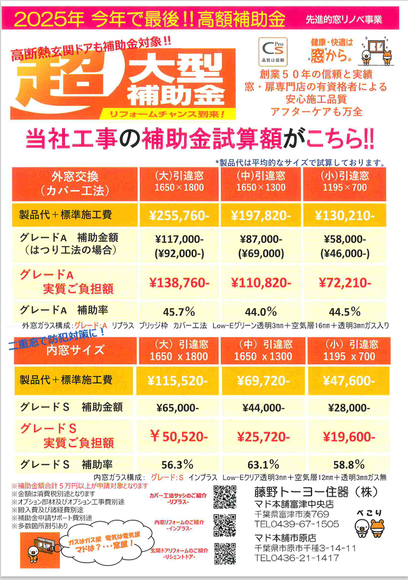 藤野トーヨー住器 市原の『千葉県富津市』先進的窓リノベ2025補助金でお得に快適!内窓設置工事③の施工事例詳細写真2