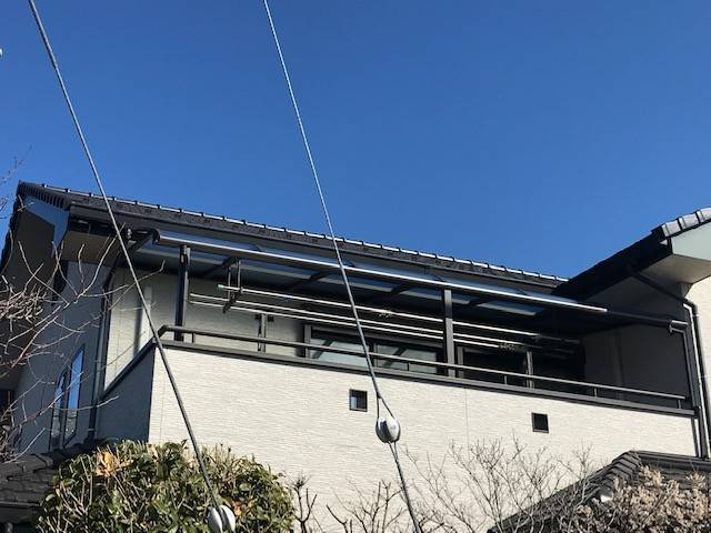 藤野トーヨー住器 市原のバルコニーテラス屋根設置工事の施工後の写真1
